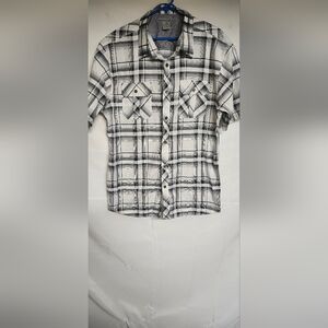 Classic Black and White Plaid Button-Down Shirt
